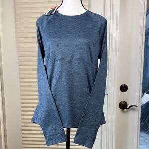 Spyder Active Long Raglan Sleeve T-Shirt Size M Women's Blue Heather Athleisure